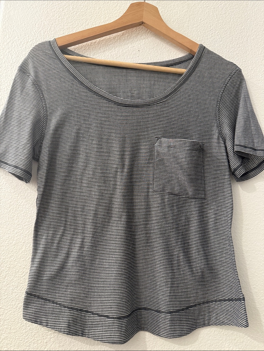 lululemon athletica Black & White Thin Stripe Short Sleeve Tee